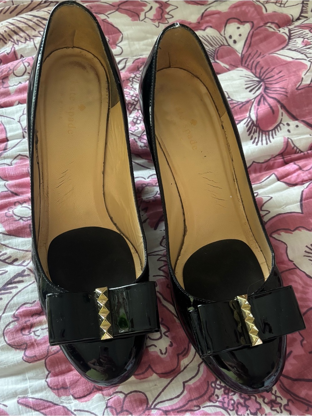 Kate Spade Black Patent Bow-Accent Women's Pumps